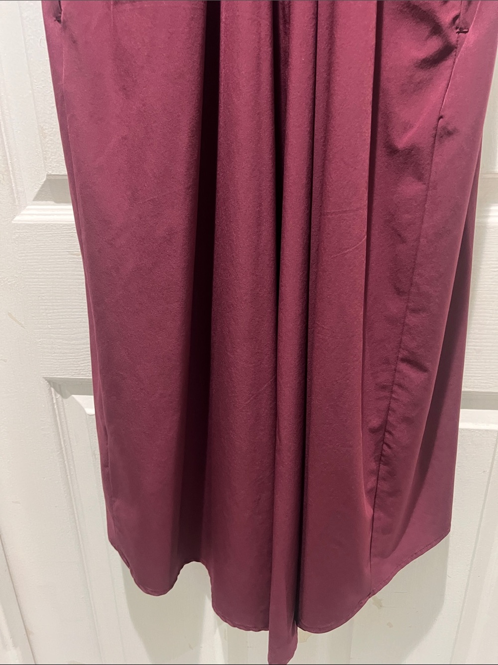 HALARA Sleeveless Asymmetrical Racerback Dress in Burgundy - Picture 11 of 14